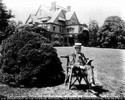 Edison on the lawn of Glenmont